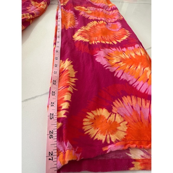 Farm Rio Tie Back Side Cut Printed Linen Jumpsuit - Size Small - Picture 11 of 16